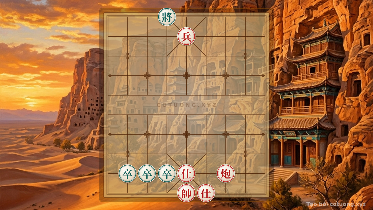 Thế cờ: Analysis of the '1c2b' Position - Red's Dominant Strategy with Cannon and Advisor — Cờ Tướng Online