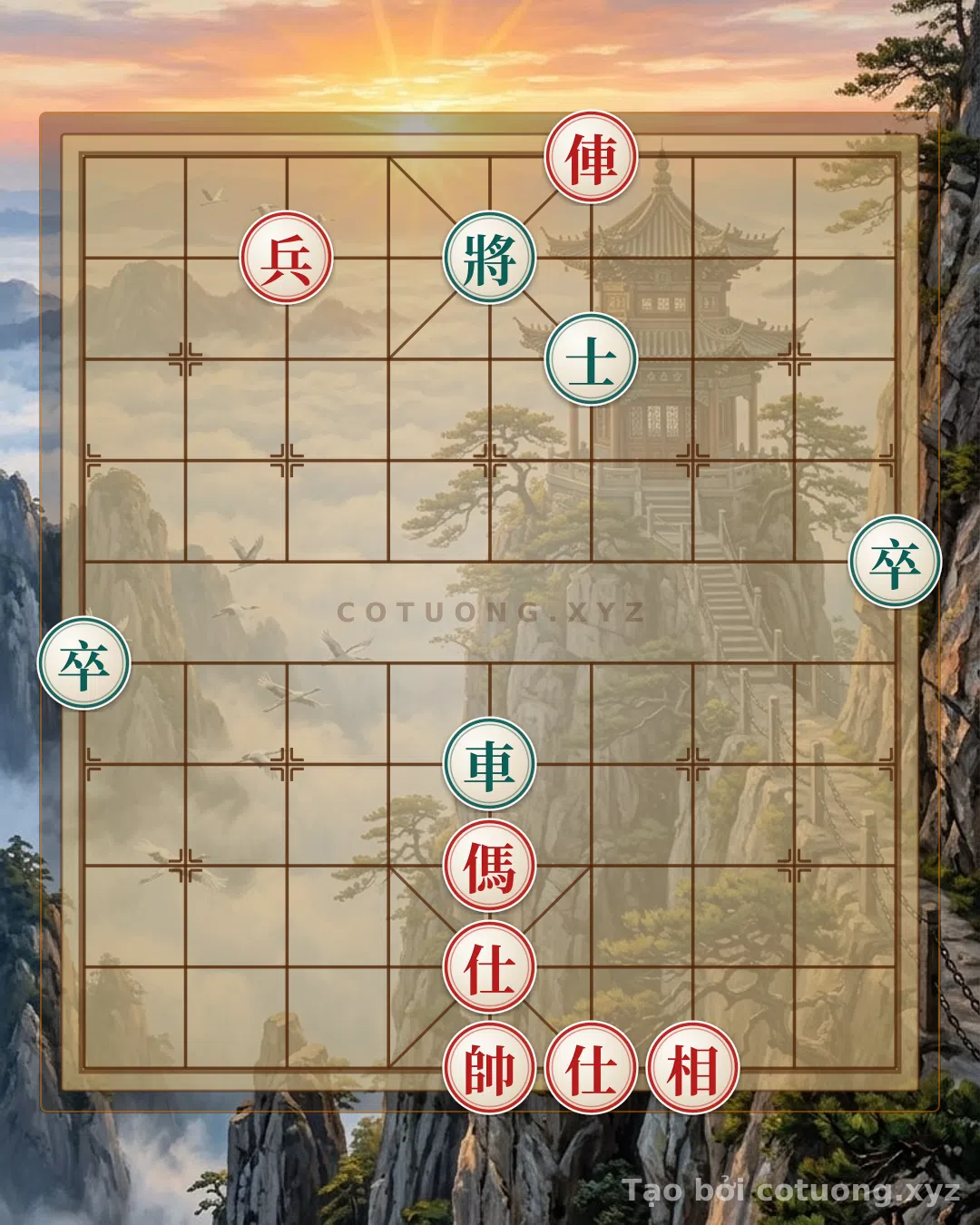 Challenge: Xiangqi: Red Chariot at 4-10, Black Pawn at 9-6 under threat - Basic Tactics - Can you solve it?