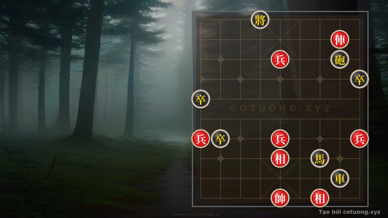Thế cờ: Xiangqi Mastery: Rook 4 Pawns 2 Bishops vs. Rook Cannon Horse – The Tactical Checkmate — Cờ Tướng Online
