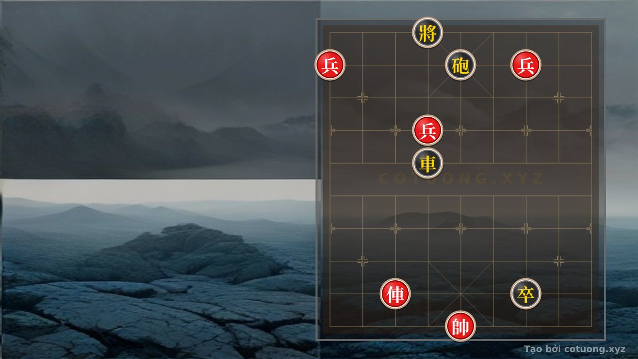 Thế cờ: Red General Wins: Strategy of the Red Chariot Attacking the Empty Black Cannon on File 5 — Cờ Tướng Online