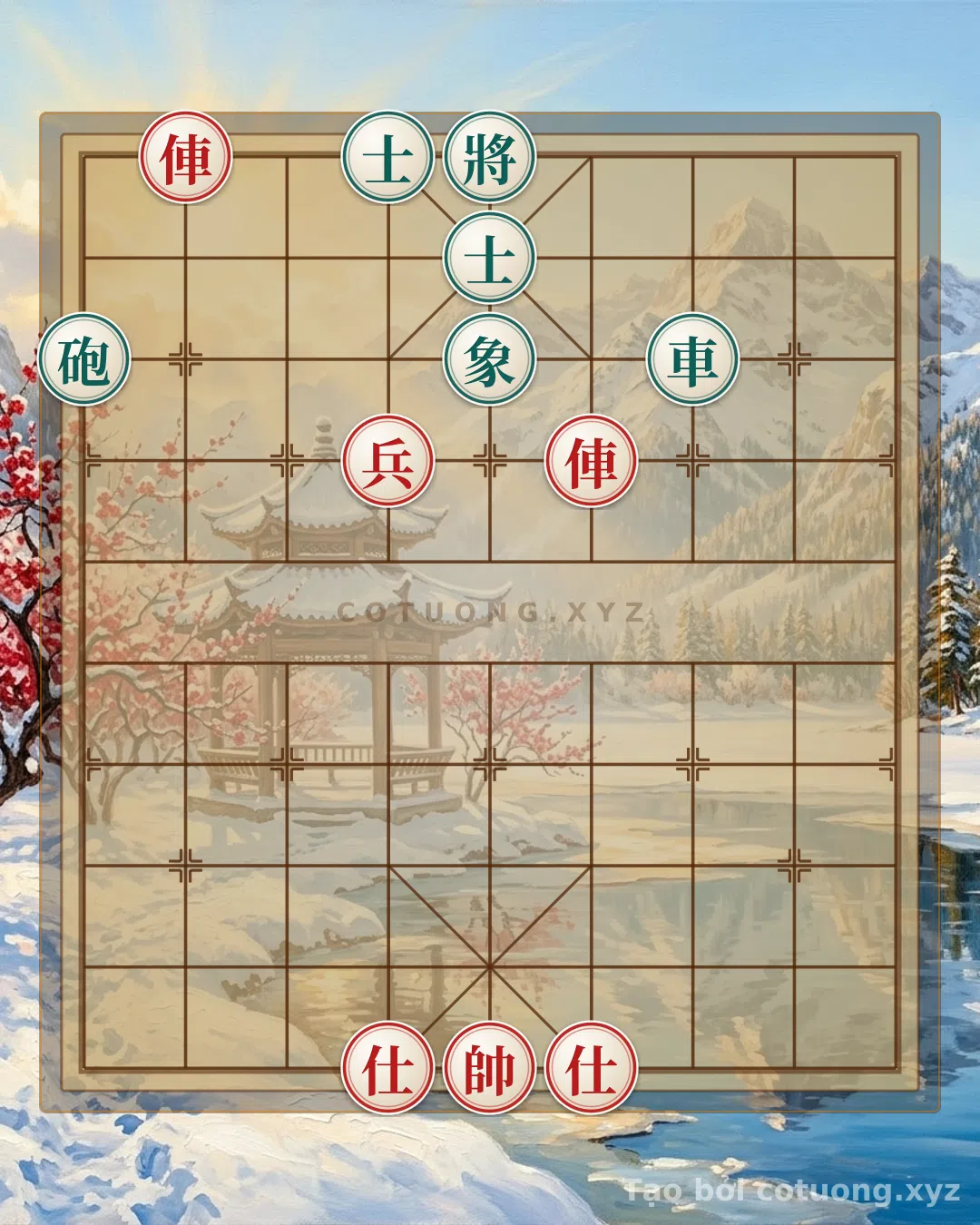 Thế cờ: Super Difficult Xiangqi: Red Chariot at 8-10 - Strategy to Defeat Black Cannon in 3 Moves — Cờ Tướng Online