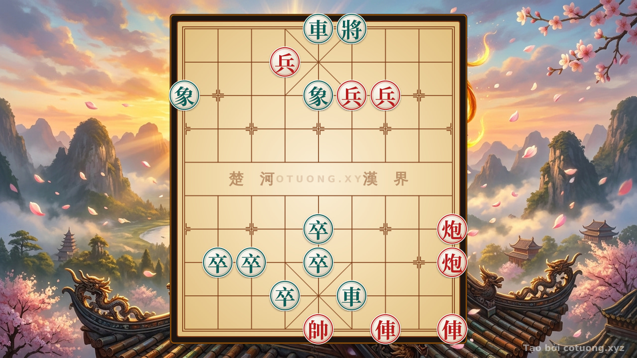 Thế cờ: Red General's Heavy Attack: The 'Chariot Straight' Encirclement Strategy Against the Black General — Cờ Tướng Online
