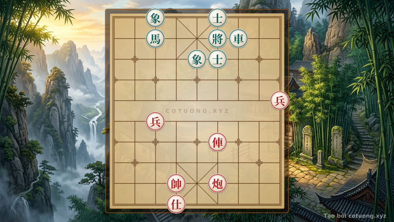 Thế cờ: Red General's Checkmate: The Sacrifice Strategy to Trick the Black Side in 10 Moves — Cờ Tướng Online
