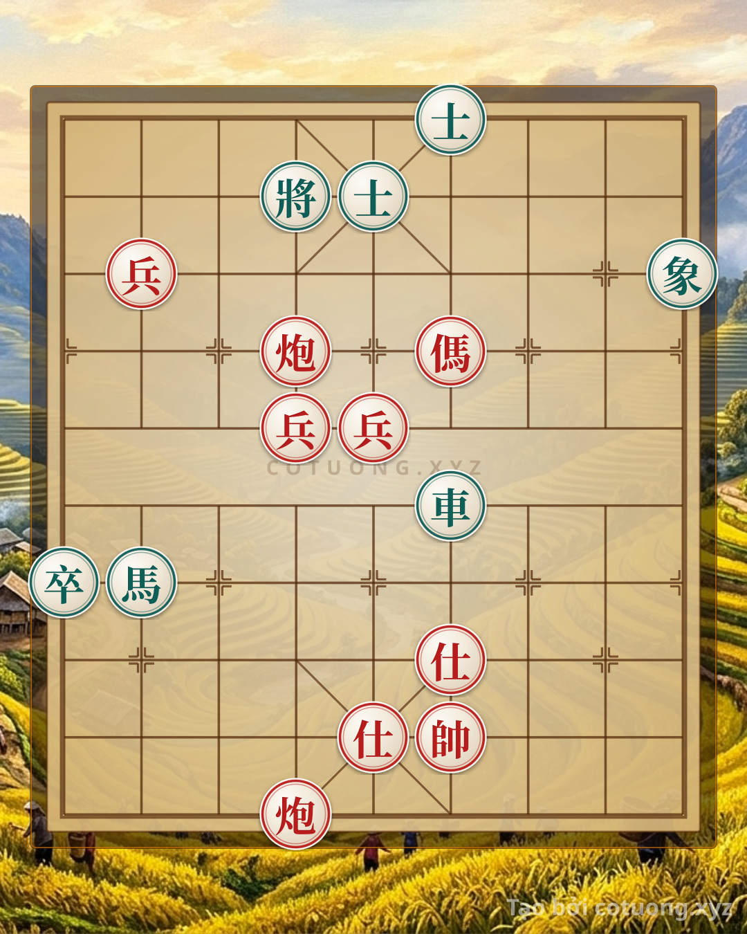 Challenge: The Secret to Defense and Counterattack in the 'Red Horse Interlocking' Formation - Vietnamese Chess - Can you solve it?