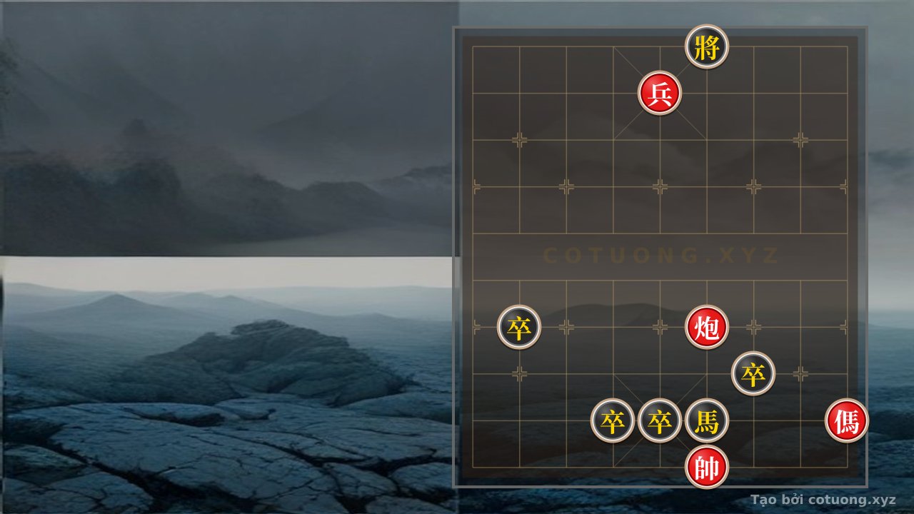 Thế cờ: Strategic Mastery: Red Cannon Shatters Black's Defensive Line with a Move at Road 4, Rank 4 — Cờ Tướng Online