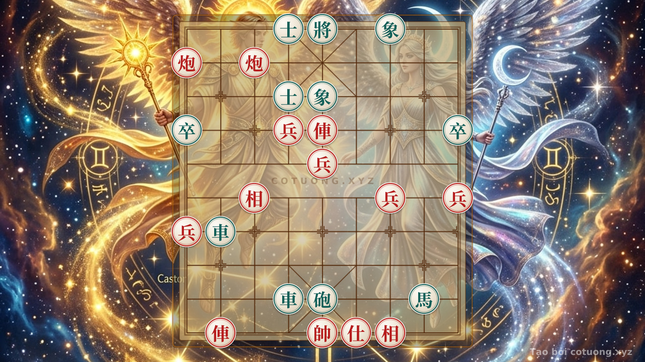 Thế cờ: Xiangqi: The Secret of Breaking Black's Army with 2 Red Cannons - The Revealed 5th Rank 7th File — Cờ Tướng Online
