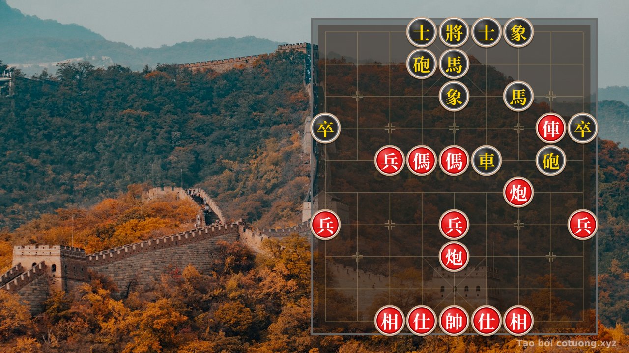Thế cờ: Xiangqi Mastery: Defense Against Black's Exposed Advisor - Countering Red's Double Horse Attack — Cờ Tướng Online