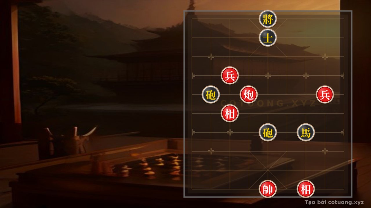 Thế cờ: The Ultimate Endgame Breakthrough: Red's Double Cannon and Bishops Crush Black's Rook, Horse, and Advisor — Cờ Tướng Online