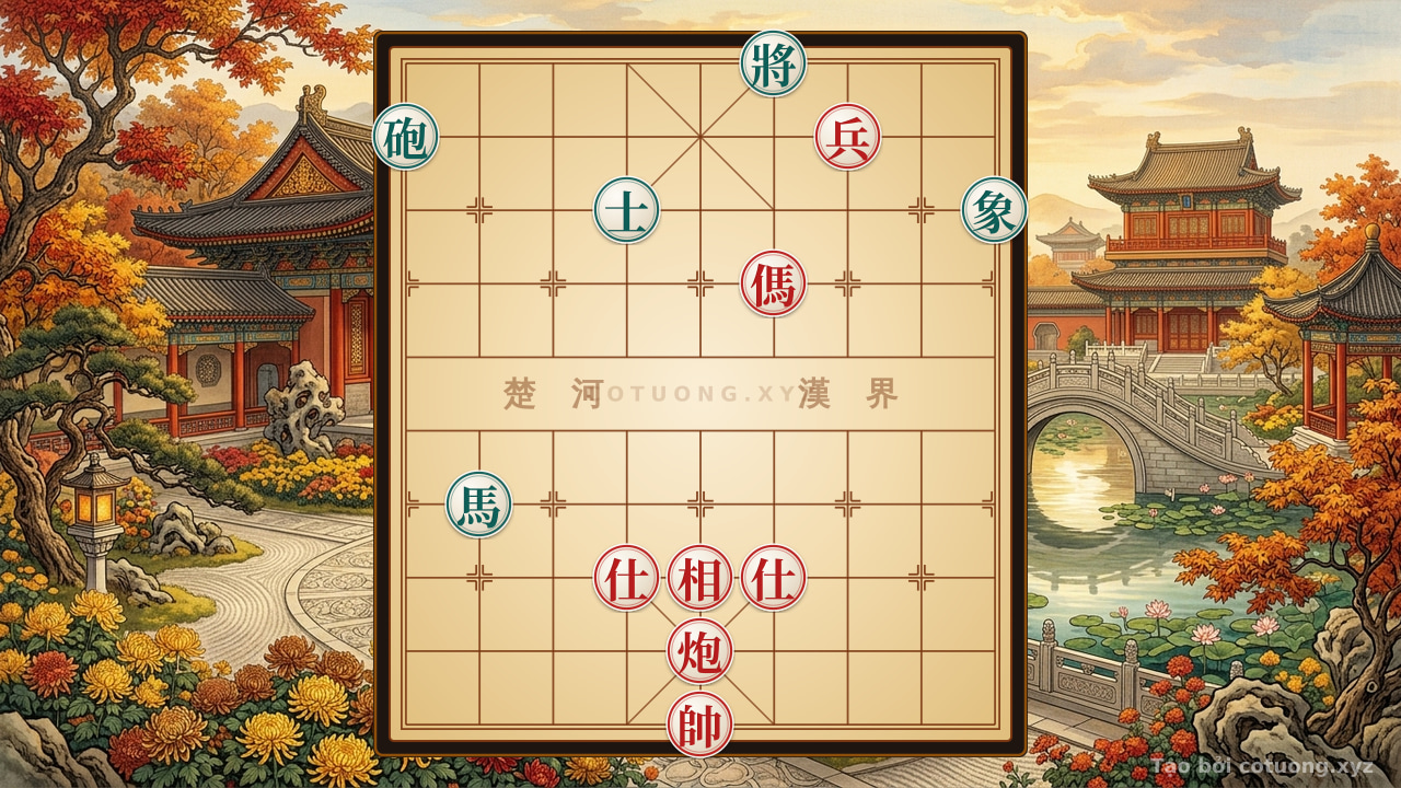 Thế cờ: Xiangqi: Red Cannon Checkmate Strategy from 5th File, 2nd Rank — Cờ Tướng Online