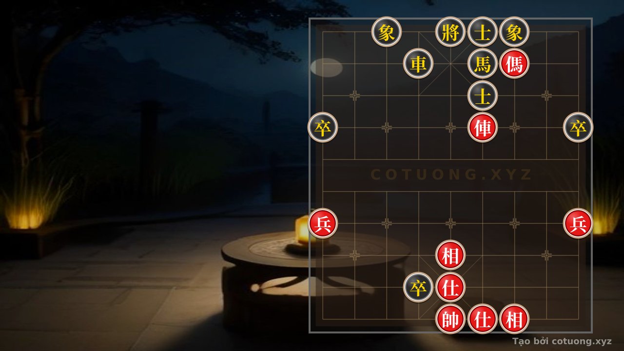 Thế cờ: Xiangqi: Black's General is Threatened, Red's Chariot Attacks Directly — Cờ Tướng Online