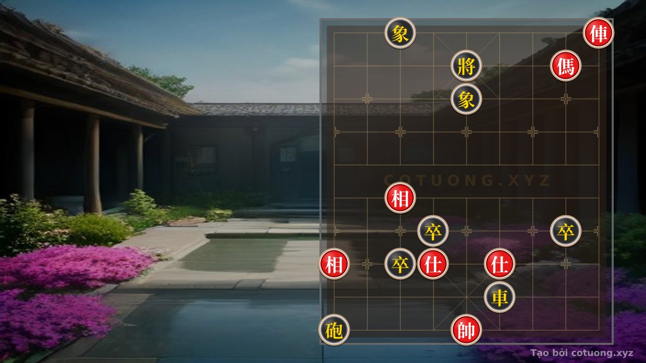 Thế cờ: Black's 'Empty Cannon' Trap: Red Chariot's 1-move Blunder Leads to Black General's Defeat — Cờ Tướng Online