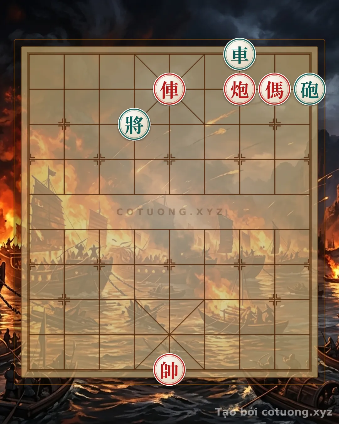 Thế cờ: Red Chariot's Straight Charge: A Brutal Strategy in Level 5/10 Xiangqi — Cờ Tướng Online