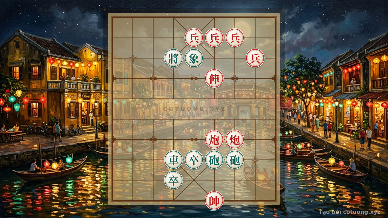Thế cờ: Mastering the Power: Winning from the 'Red Pawn Advance' Position – How Black Must Be Trapped Between Fire and Water — Cờ Tướng Online