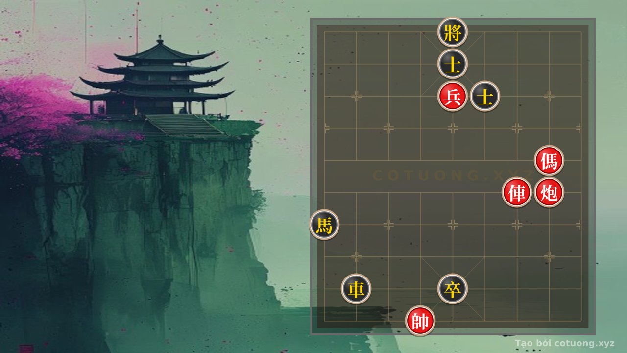 Thế cờ: The Legendary Endgame Trick: Red Chariot-Cannon-Horse Pinning Defeats Black's Elephant Pin with 2 Advisors in a Desperate Move — Cờ Tướng Online