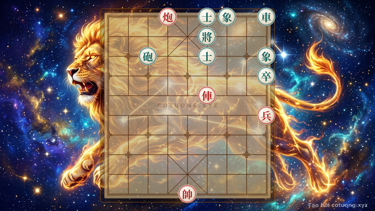 Thế cờ: Red Cannon's Lone Onslaught Shatters the Black Cannon's Defense: A Brutal Strategy in 3 Decisive Moves — Cờ Tướng Online