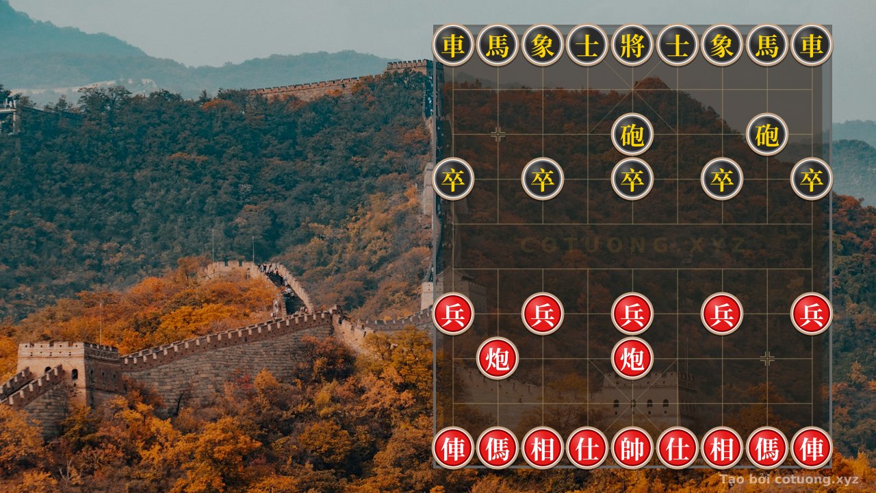 Thế cờ: Xiangqi: Evaluating the Double Horse Face-to-Face Formation, Red Cannon and Chariot Thrust — Cờ Tướng Online