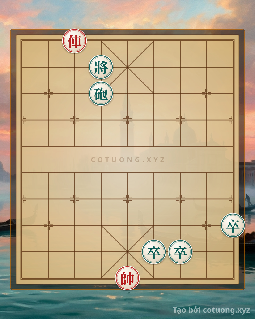 Challenge: Xiangqi: Red Chariot on File 7 Rank 10 vs Black Cannon on File 4 Rank 8 - Strategy for Empty Cannon Attack - Can you solve it?