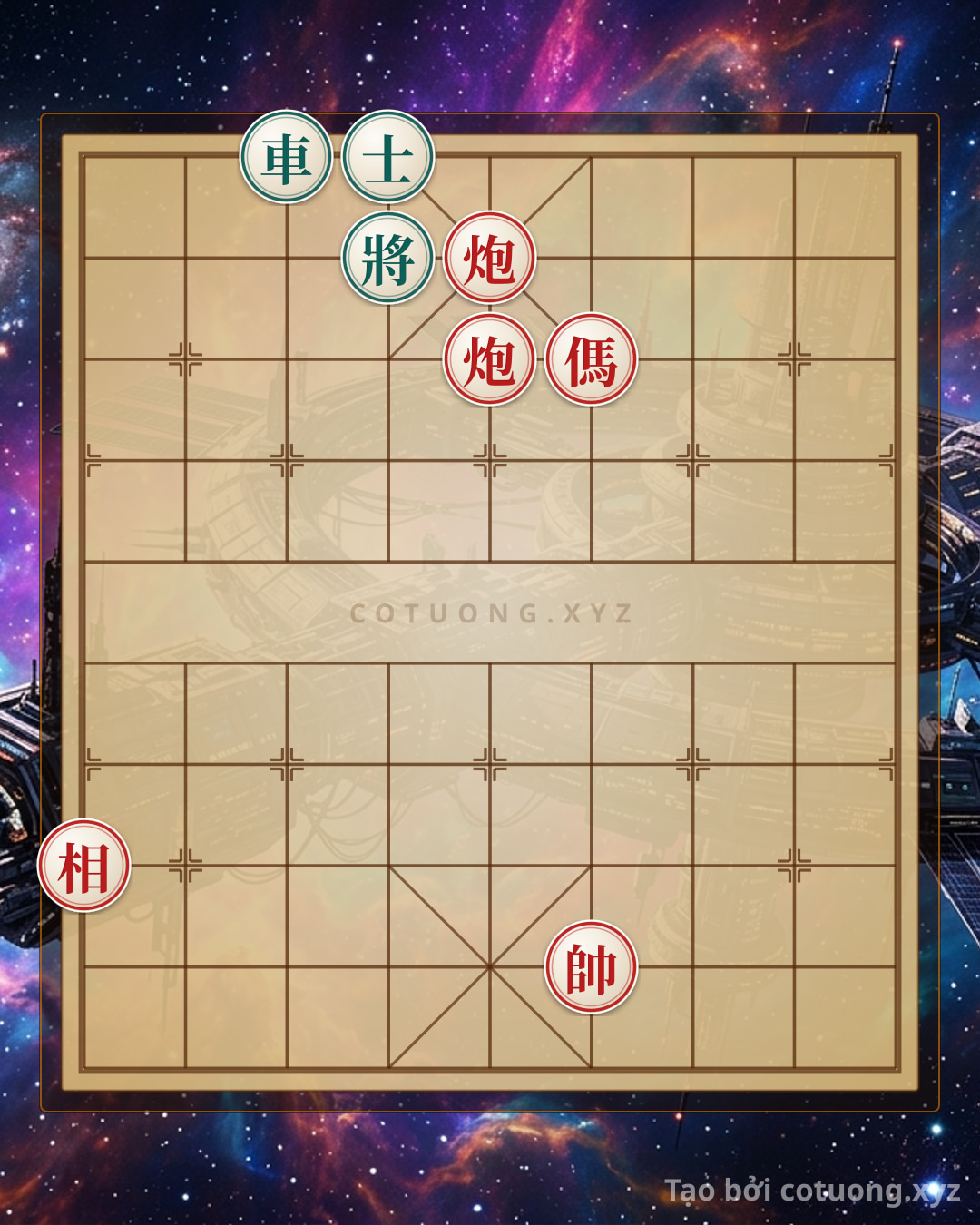 Challenge: The Divine Checkmate Trick: The 2 Cannons, Horse, and Elephant vs. Chariot and General - Can you solve it?