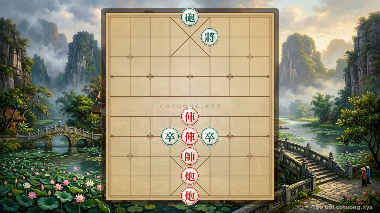 Thế cờ: The 'Chariot vs. Cannon' Trick - Checkmate Black in 3 Moves — Cờ Tướng Online