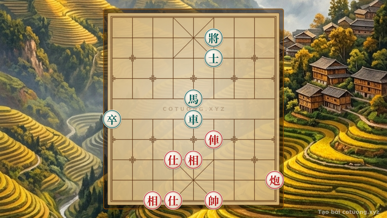 Thế cờ: Xiangqi: Black's Defensive Strategy Against Red's Rook on the 4th File — Cờ Tướng Online