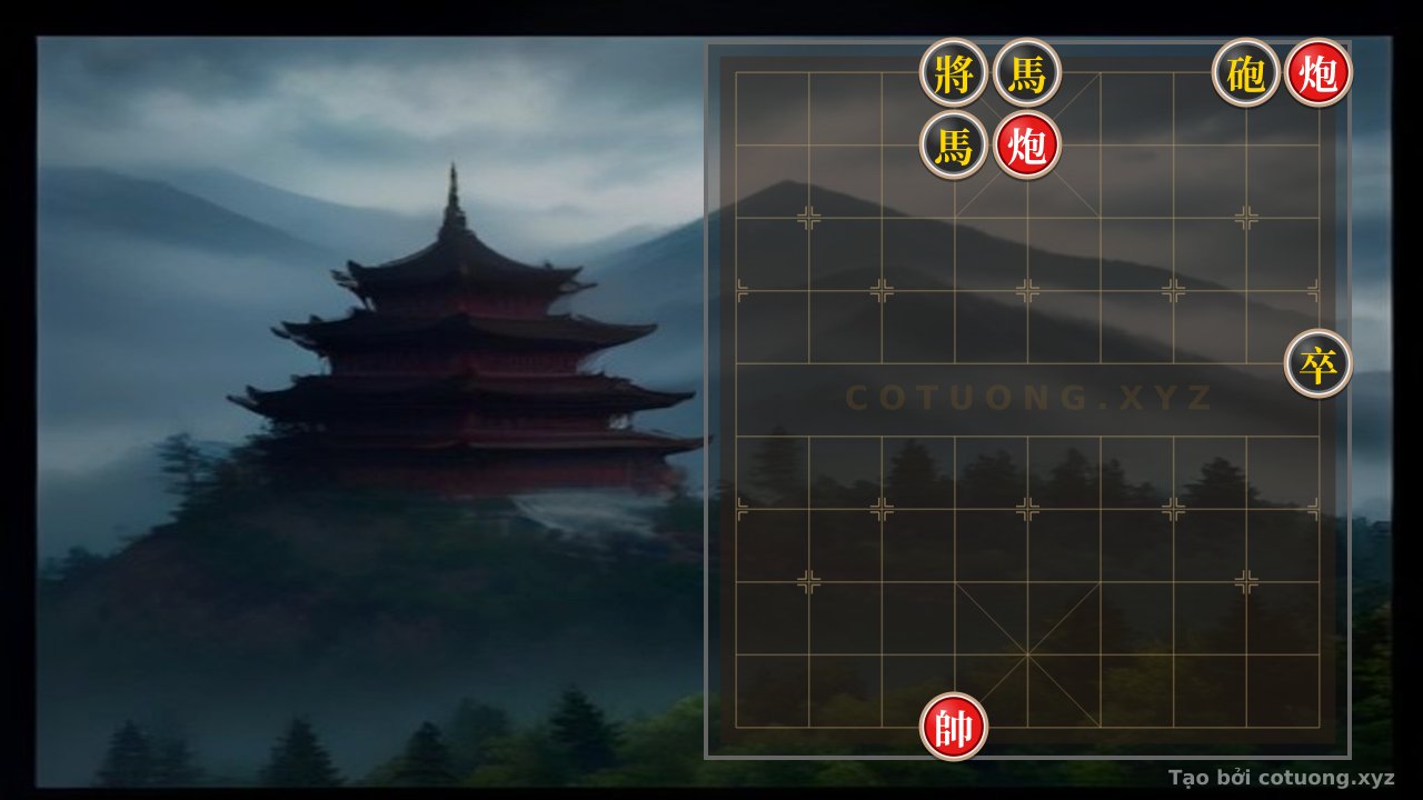 Thế cờ: The 'Red Cannon Explosion' Strategy - Defeating the Black Double Horse in 7 Moves — Cờ Tướng Online