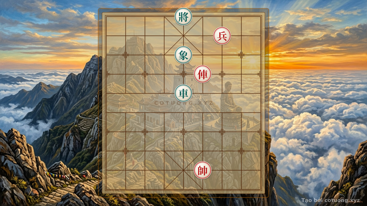 Thế cờ: 'MANDATORY' INTERCEPTION: Analyzing the Infinite Winning Strategy in the Red Chariot 7th File vs. Black General 5th File 10th Rank | Xiangqi (Chinese Chess) Online PCTips — Cờ Tướng Online