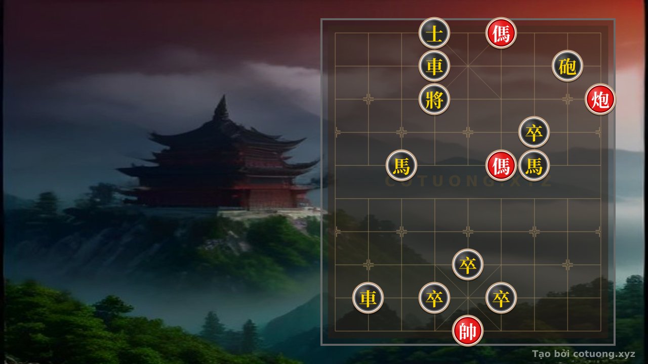 Thế cờ: Black Double Horse Attack: Red's Exploitation of the Chariot and Cannon Weakness — Cờ Tướng Online