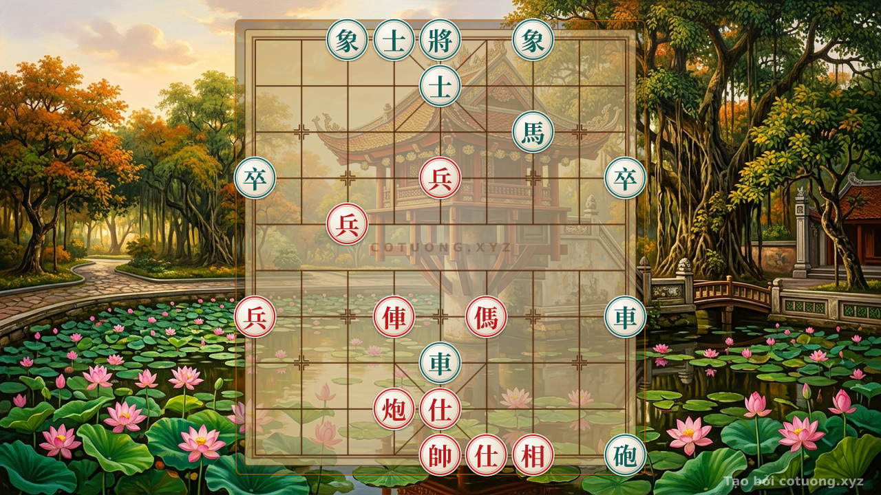 Thế cờ: Xiangqi Mastery Secrets: When the Red Rook, Cannon, and Horse Clash with the Black Double Rooks - A Life-or-Death Battle in the Heart of the Board — Cờ Tướng Online