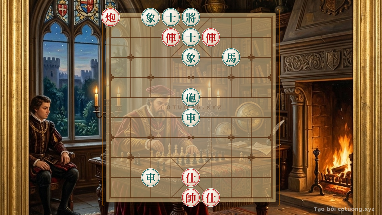 Thế cờ: Red General's Grip: Offensive Strategy from Red Cannon on 9th Rank 10th File — Cờ Tướng Online