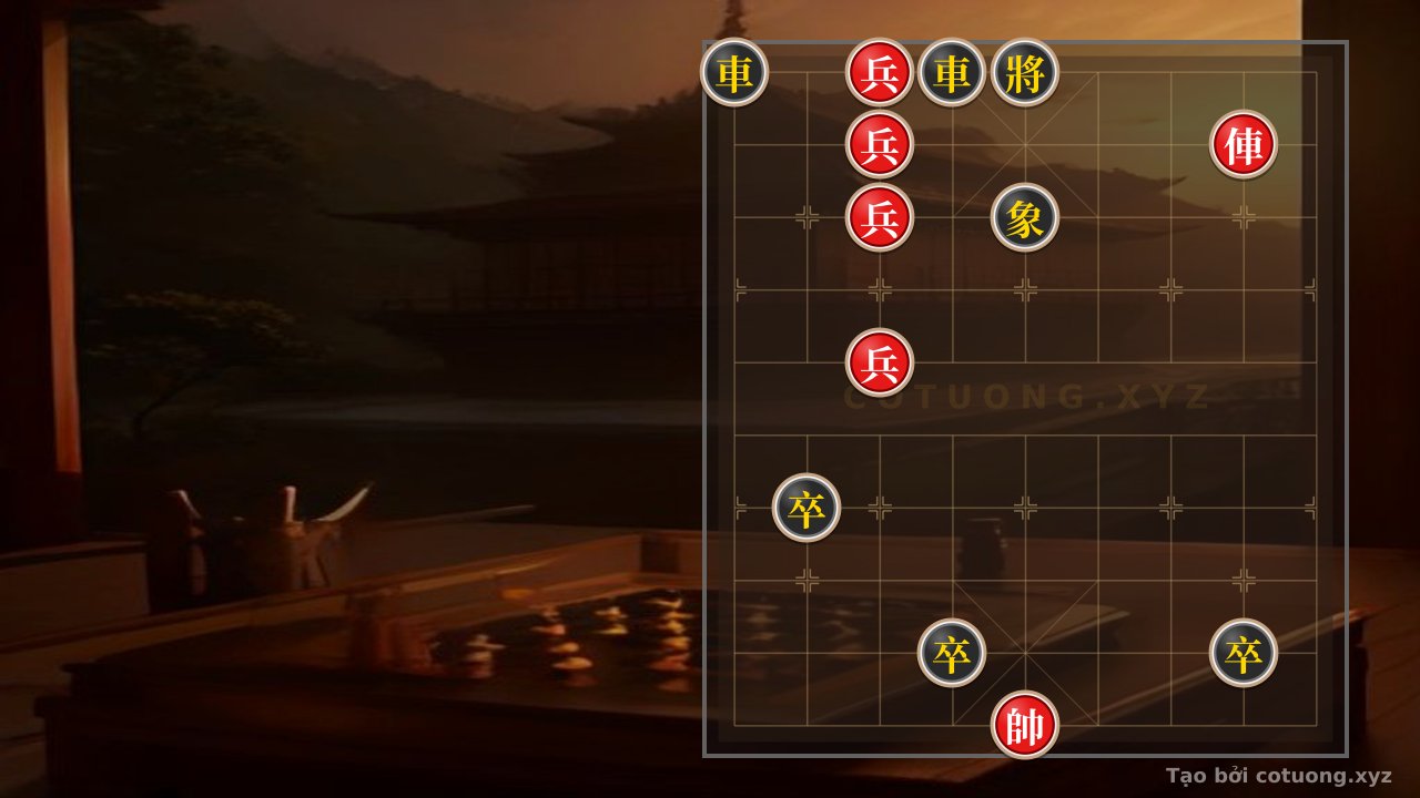 Thế cờ: Xiangqi: Red's Checkmate Strategy - Black Rook File 1 Retreats to File 2 — Cờ Tướng Online