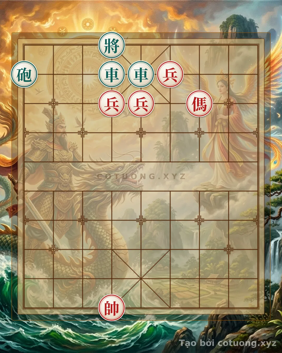 Thế cờ: Xiangqi Strategy: Rook vs. Cannon, Horse vs. General - Winning Tactics with 3 Pawns — Cờ Tướng Online