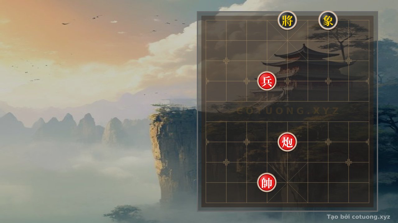 Thế cờ: Mastering the Endgame: Red Cannon on 5-4 vs. Black Bishop on 7-10 - A Streamlined Strategy for the First Player — Cờ Tướng Online