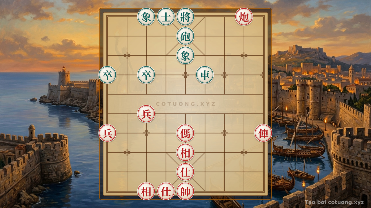 Thế cờ: The Secret to Flipping the King's Position: How Red's Rook, Cannon, and Horse Crush Black's Rook and Cannon in a Classic Battle! — Cờ Tướng Online