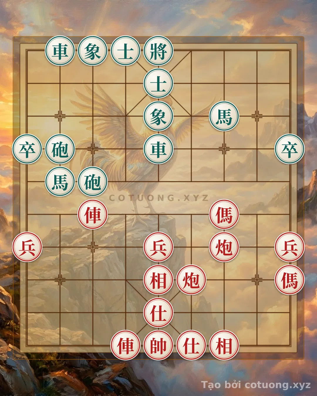 Thế cờ: Xiangqi: Red Double Horse Strategy - Dominating the Fifth File — Cờ Tướng Online
