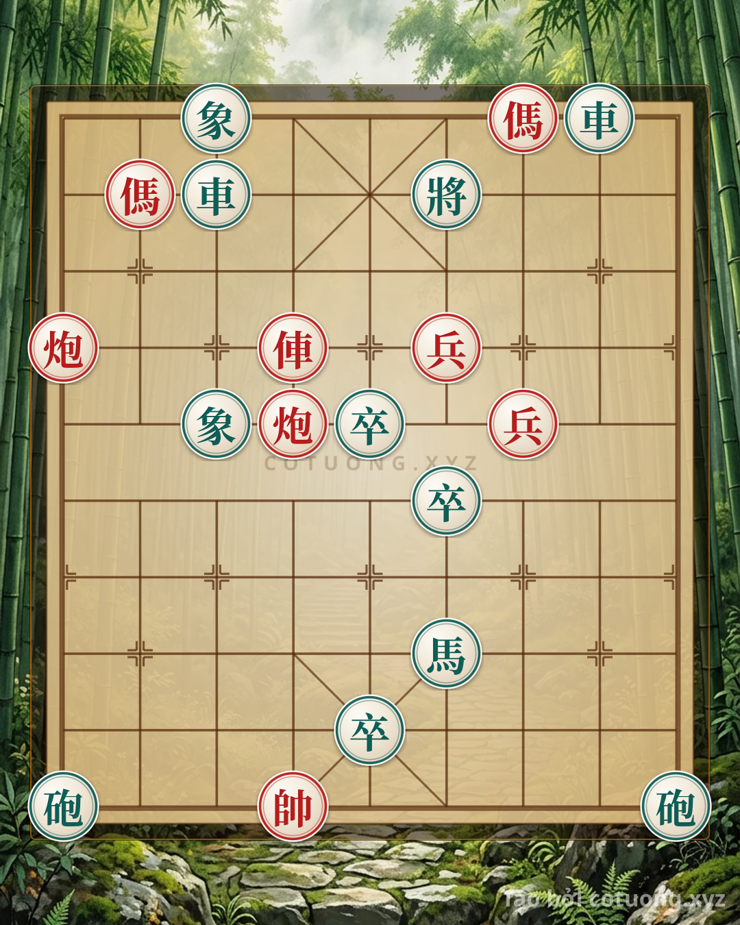 Challenge: Decoding the Xiangqi Opening: Red 2 Rooks, 2 Cannons, 2 Horses, 2 Pawns vs. Black 2 Rooks, 2 Cannons, Horse 3 Pawns, 2 Elephants – Red's Opening Strategy - Can you solve it?
