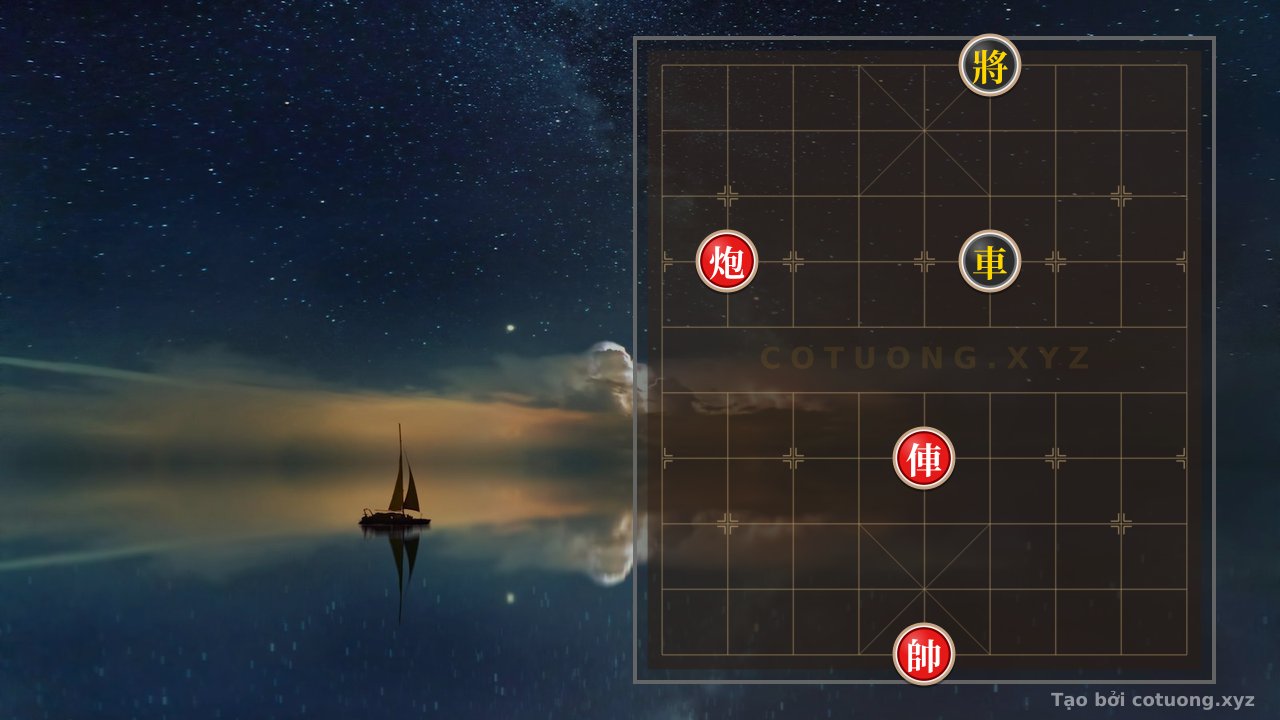 Thế cờ: Black General's Counterattack: Black Chariot at 6th File, 7th Rank Blocks Red Cannon at 8th File, 7th Rank — Cờ Tướng Online