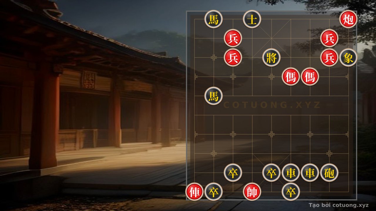 Thế cờ: Red General: Double Horse Leg Strategy at File 2, Rank 10 - The Patience of the AI Master — Cờ Tướng Online