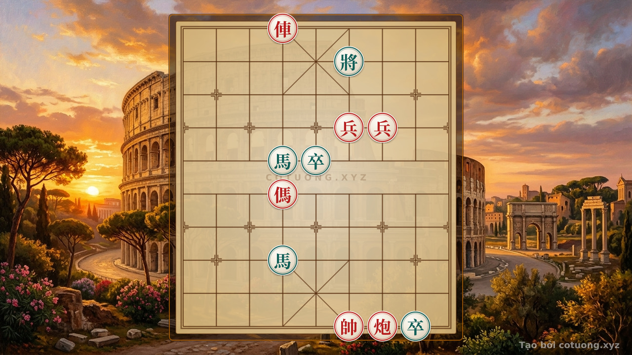 Thế cờ: Red Rook on File 6, Rank 10: The 'Crimson and Ebony Formation' Strategy in Xiangqi — Cờ Tướng Online
