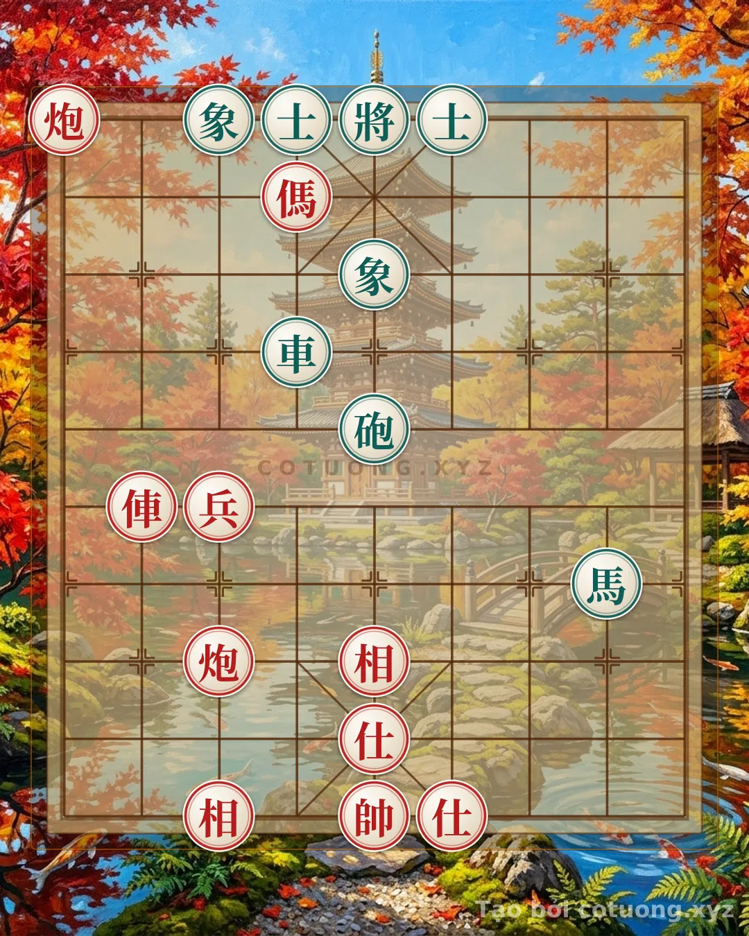 Thế cờ: Subtle Traps: Red Cannon on 9th File, 10th Rank and Red's Tactics in the Accidental Formation — Cờ Tướng Online