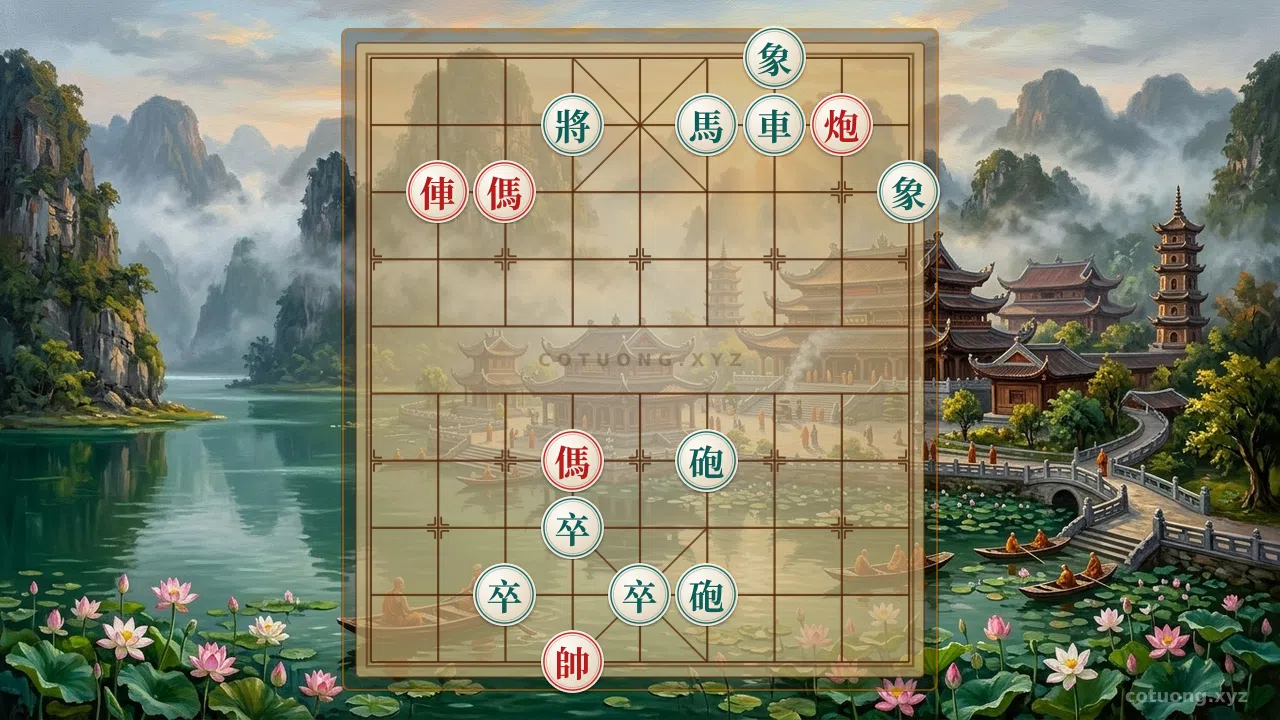 Thử Thách: Xe lộ 8, Pháo lộ 2 và Mã lộ 7 hợp công Tướng Đen - Bạn có thể giải được?