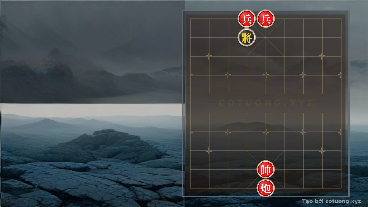 Thế cờ: Hidden Cannon Ambush: Red Pawns Attack, Black General on Alert — Cờ Tướng Online