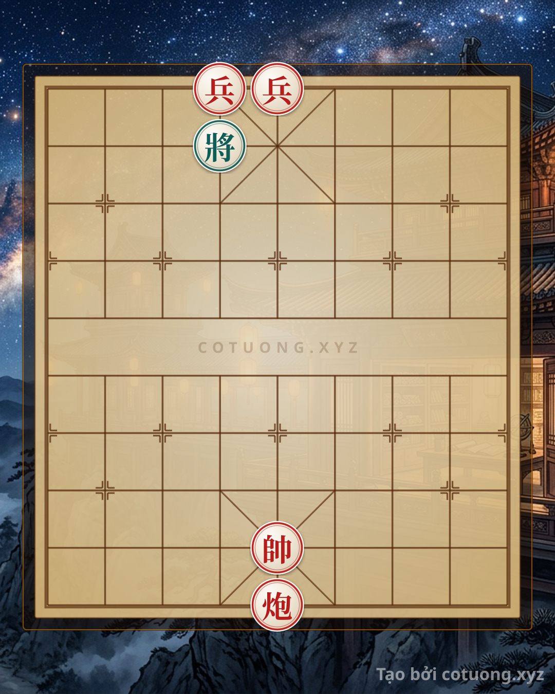 Challenge: Hidden Cannon Ambush: Red Pawns Attack, Black General on Alert - Can you solve it?
