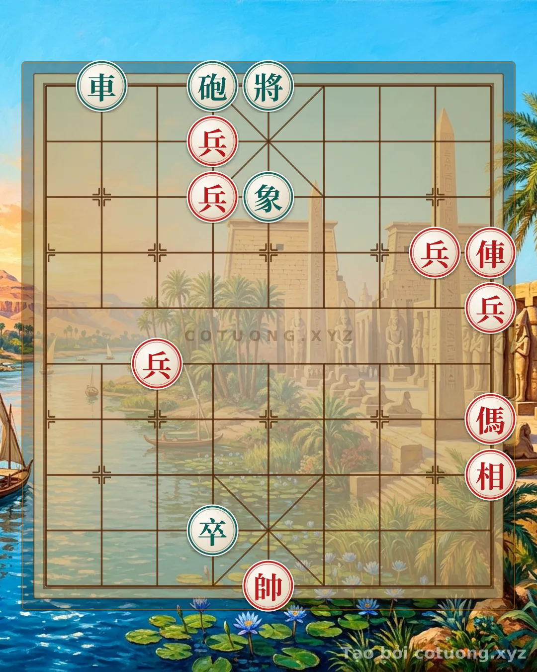 Thế cờ: Xiangqi (Chinese Chess) Critical Move: Red Launches a Ferocious Counterattack, Defeating the Black General with a Suicide Tactics — Cờ Tướng Online