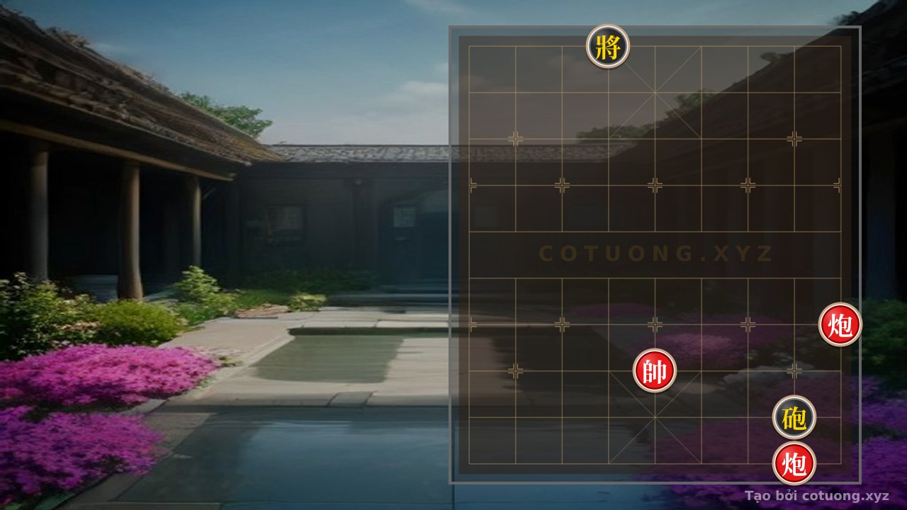 Thế cờ: Defensive Counterattack: Mastering the Empty Cannon Shot of Red in the 'General File 4 - Cannon File 1' Formation — Cờ Tướng Online