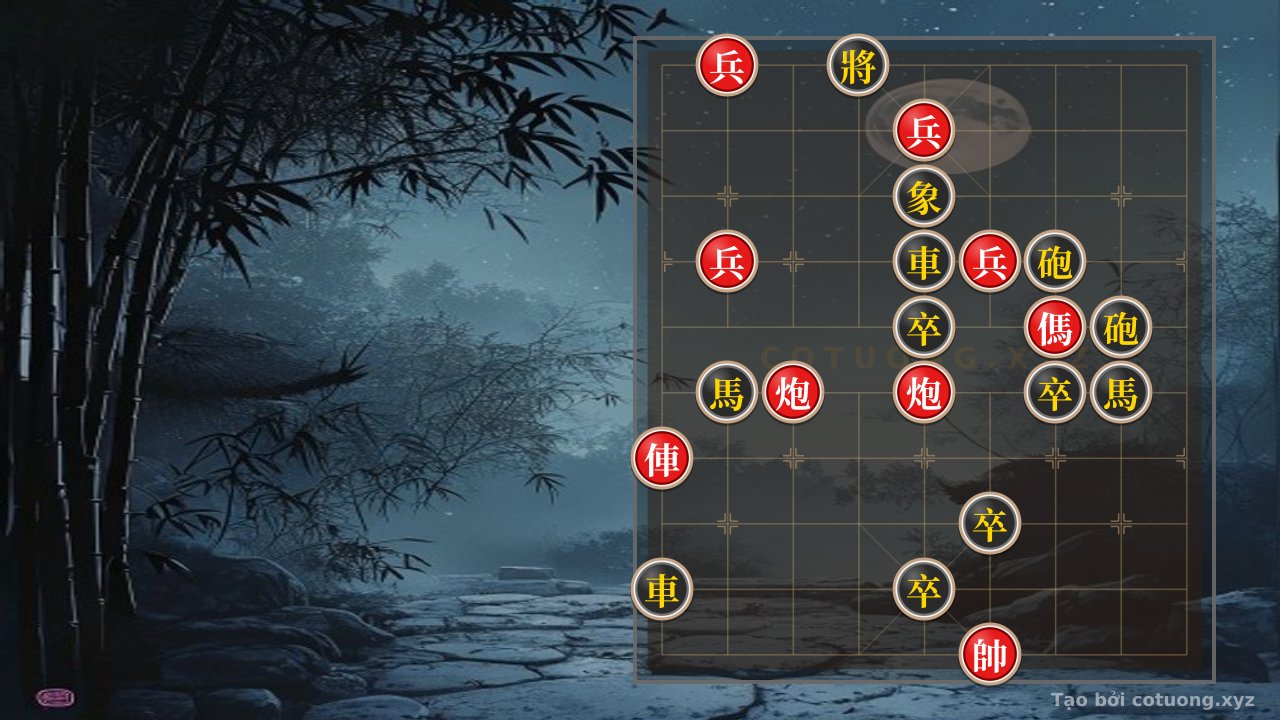 Thế cờ: Red General vs Black Chariot on File 1: Extreme Defensive Tactics for the Black Side — Cờ Tướng Online