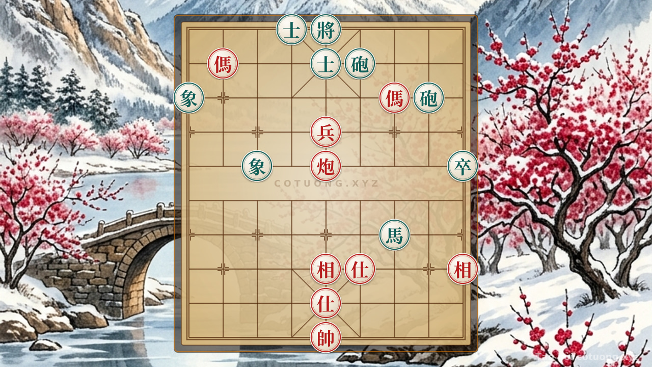 Thế cờ: Subtle Traps: Red Cannon Exposed at 5th Rank 6th File in This Position - Xiangqi Tactics Guide — Cờ Tướng Online