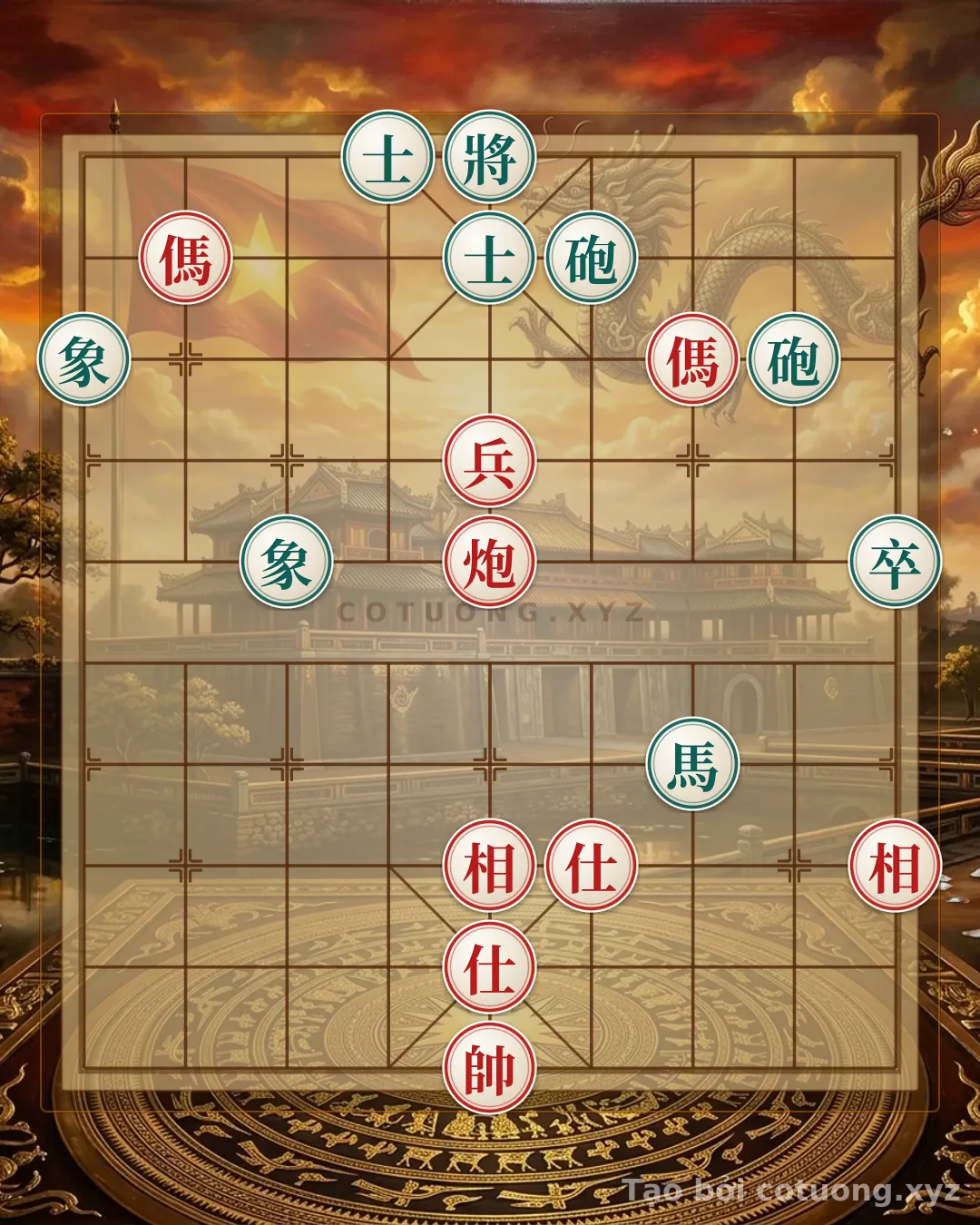 Challenge: Subtle Traps: Red Cannon Exposed at 5th Rank 6th File in This Position - Xiangqi Tactics Guide - Can you solve it?
