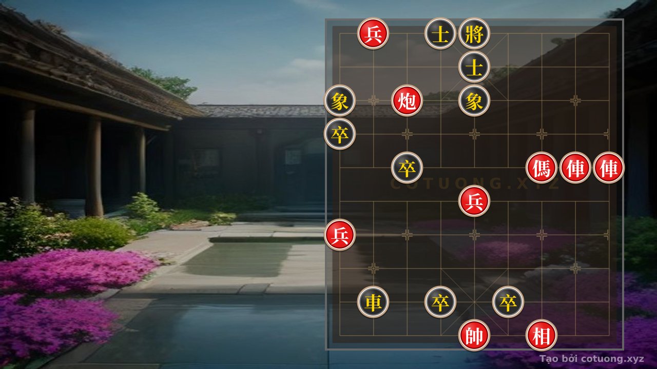 Thế cờ: FORCED DESTRUCTION OF THE BLACK FIRE SYSTEM IN THE 'RED CANNON ON FILE 8 - BLACK KING RUNS' POSITION (Chinese Chess 1/10 - Difficulty Level Like 'Playing Against the Hardest AI') — Cờ Tướng Online