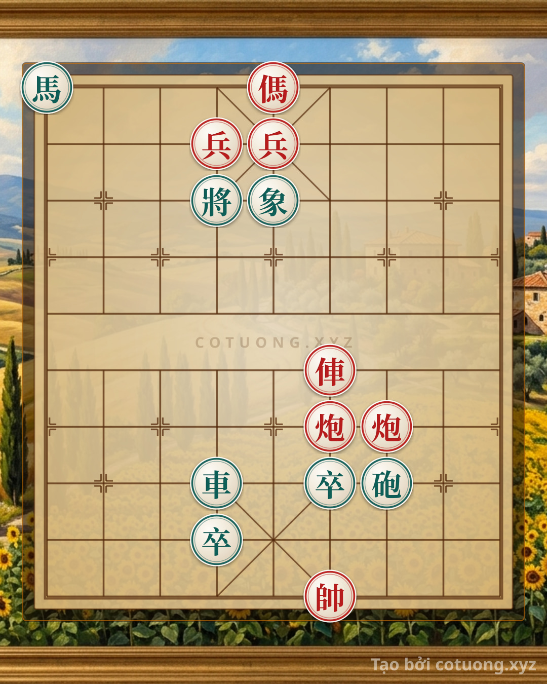 Challenge: Red Cannon's Ruthless Gambit: The Crushing Leverage on the General's Board - Can you solve it?