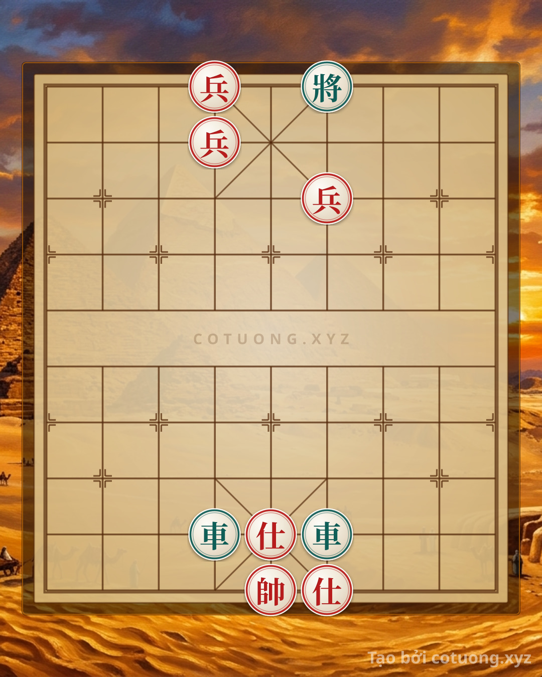 Challenge: The Secret of the King's Killing Technique: 3 Red Rooks Crush 2 Black Chariots in the Death Trap Formation #ee05 - Can you solve it?